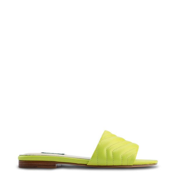 Nine West Mends Flat Yellow Slides | South Africa 26X14-6G19